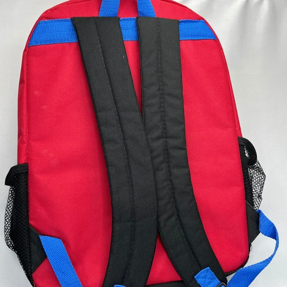 Nintendo Super Mario Backpack Kids Blue Red Polyester Graphic School Bag 16 inch